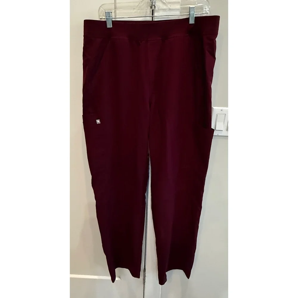 FIGS Axim Men XL Burgundy Maroon Scrub Pants T2001 Cargo Stretch
